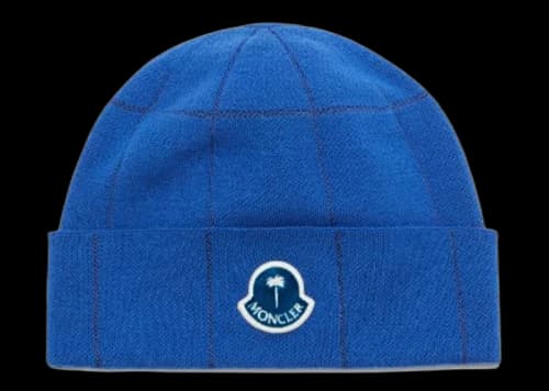 Moncler x Palm Angels Checks Beanie Blue/White