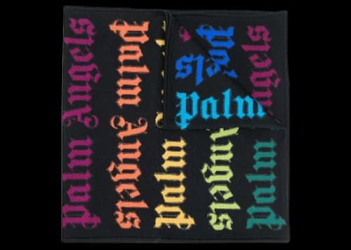 Palm Angels Rainbow Logo Scarf Black
