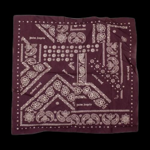 Palm Angels Logo Paisley Bandana Print Neck Scarf 'Purple'