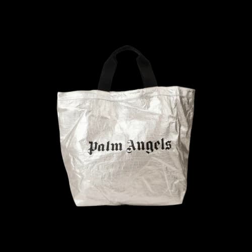 Palm Angels Metallic Logo Shoulder Tote Bag 'Silver'
