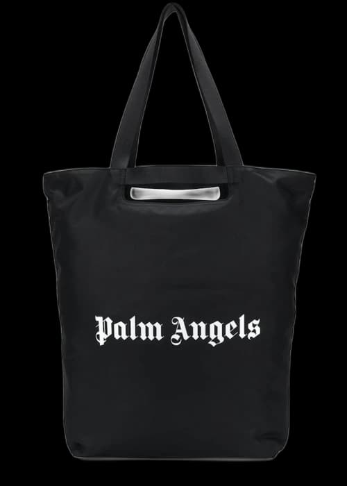 Palm Angels Logo Print Tote Bag Black White