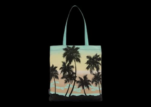 Palm Angels Green Sunset Shopping Bag Turquoise/Black