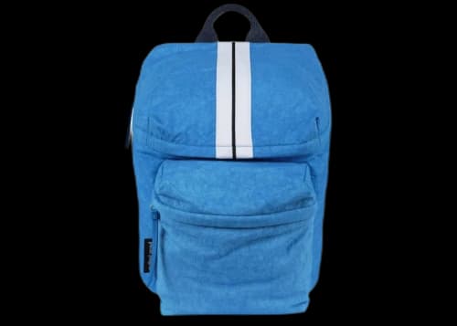 Palm Angels Logo Striped Backpack Blue
