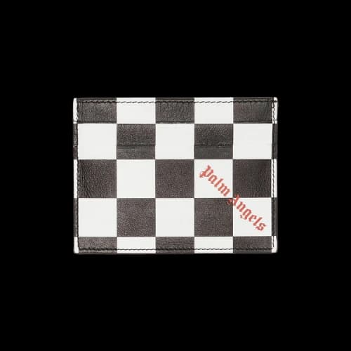 Palm Angels Checker Print Card Holder Black/White
