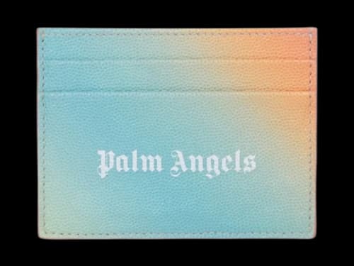 Palm Angels Rainbow Caviar Card Holder Blue