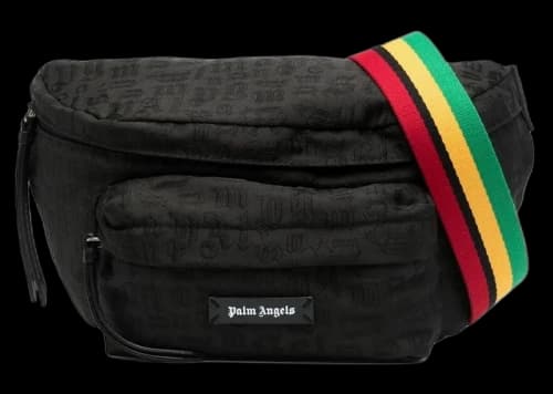 Palm Angels Monogram Pattern Belt Bag Black