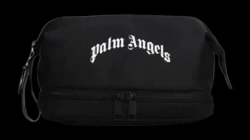 Palm Angels Curved Logo Beauty Pouch Black