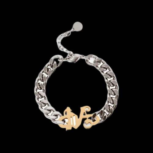 Palm Angels Monogram Chain Bracelet 'Silver Gold'