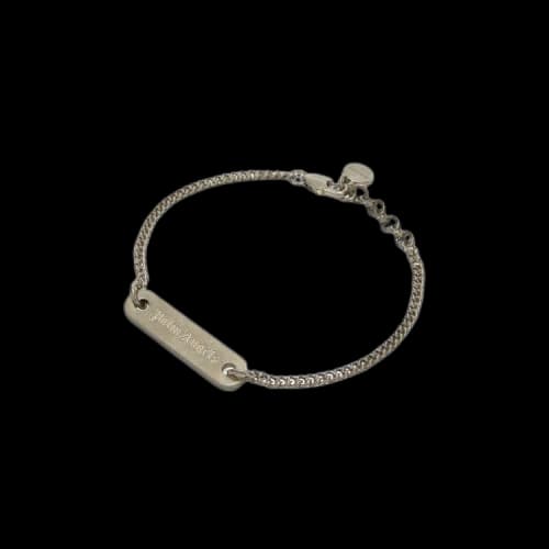 Palm Angels Classic Logo Plate Bracelet 'Silver/Black'