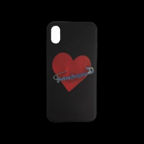 Palm Angels Safety Pin Heart Print iPhone X Case 'Black'
