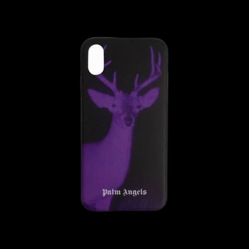 Palm Angels Deer Logo Print iPhone X Case 'Black/Purple'
