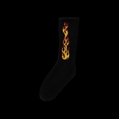 Palm Angels Flamed Mid Calf Socks 'Black'