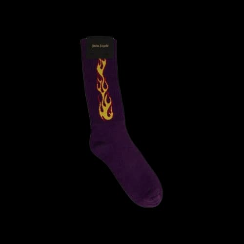 Palm Angels Flames Socks 'Purple/Multicolor'