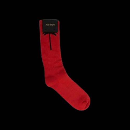 Palm Angels Palm Tree Print Socks 'Red'