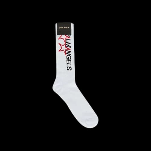 Palm Angels Racing Star Socks 'White'