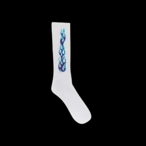 Palm Angels Flames Socks 'White/Violet'
