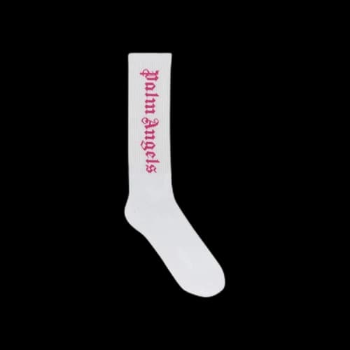 Palm Angels Classic Logo Socks 'White/Fuchsia'