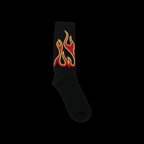 Palm Angels Burning Socks 'Black/Red'