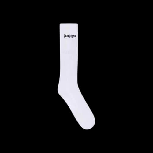 Palm Angels Embroidered Logo Socks 'White/Black'