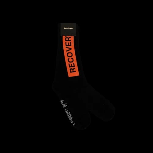 Palm Angels Cotton Intarsia Recovery Crew Socks 'Black'