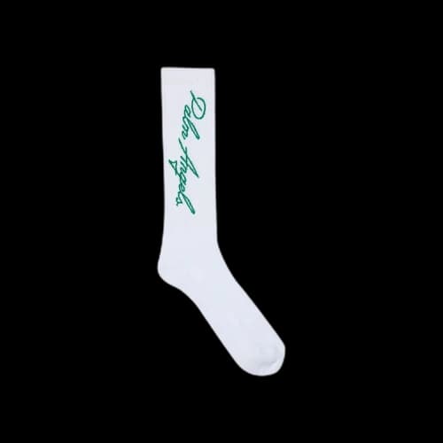 Palm Angels Miami Logo Socks 'White/Green'