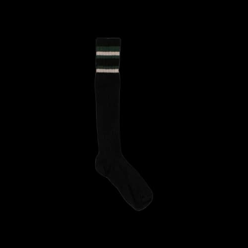 Palm Angels Ribbed Stiped Knee High Socks 'Black/Green'
