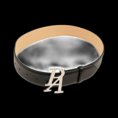 Palm Angels Leather Metal Logo Belt 'Black'