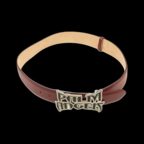 Palm Angels Leather Logo Belt 'Brown'
