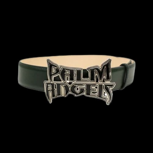 Palm Angels Leather Logo Buckle Belt 'Hunter Green'