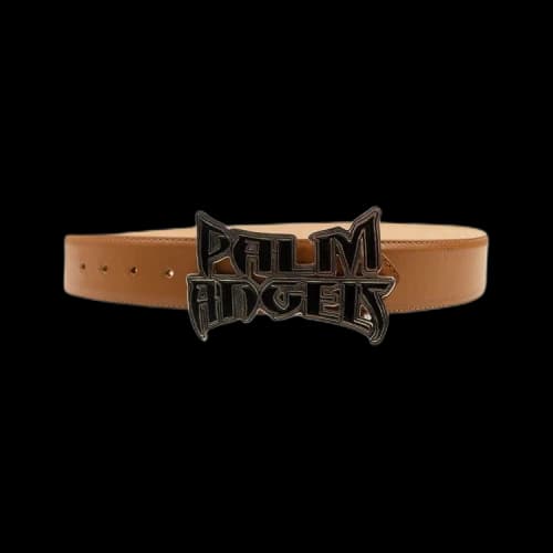 Palm Angels Leather Logo Belt 'Tan'