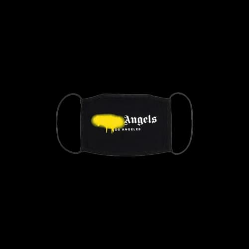 Palm Angels Paint Logo Face Mask Black/Yellow