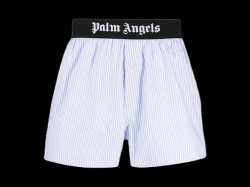 Palm Angels Classic Logo Striped Boxer Light Blue