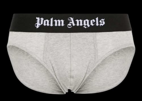 Palm Angels GG Logo-Waistband Briefs (Pack of 2) Grey/White/Black