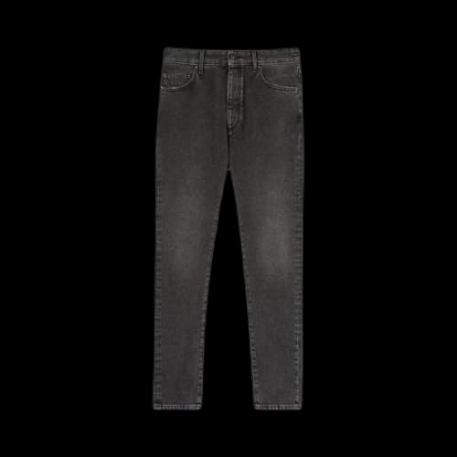 Palm Angels Logo Denim Straight Leg Jeans Black/White