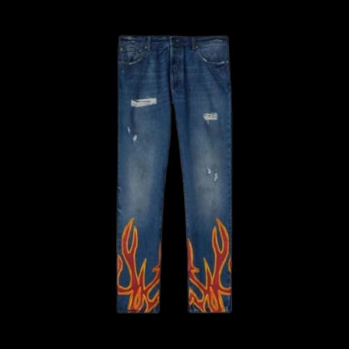Palm Angels Burning Regular 5 Pocket Jeans 'Blue/Red'