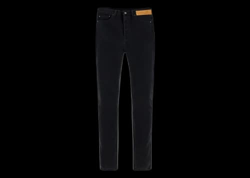 Palm Angels Curved Back Logo Denim Straight Leg Jeans Black/White