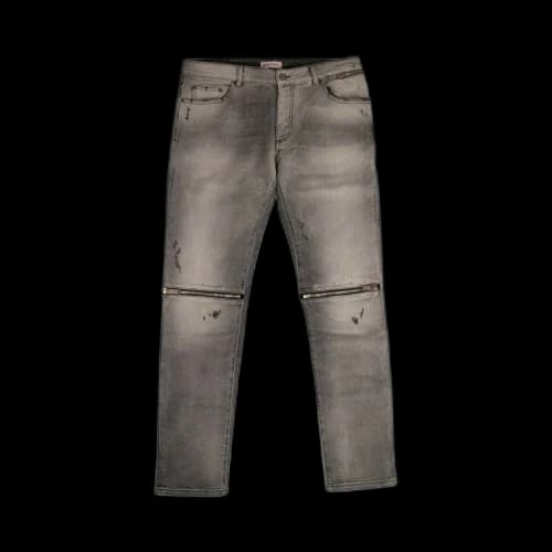 Palm Angels Faded Zipped Detail Skinny Jeans 'Black'