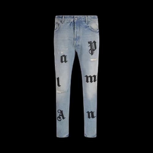 Palm Angels Patch Classic 5 Pocket Slim Fit Jeans Blue/Black