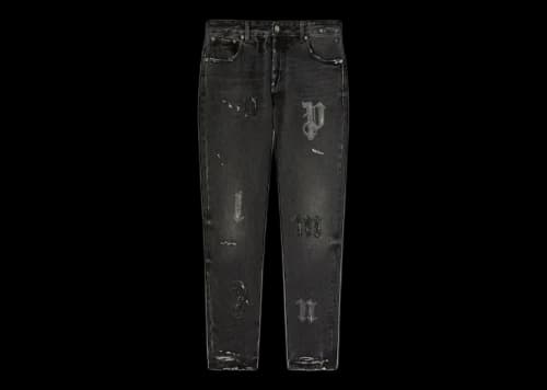 Palm Angels Logo Patches Regular 5 Pockets Jean Black