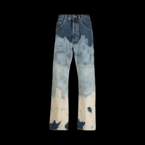 Palm Angels Tie-Dye Straight Fit Jeans Blue/White