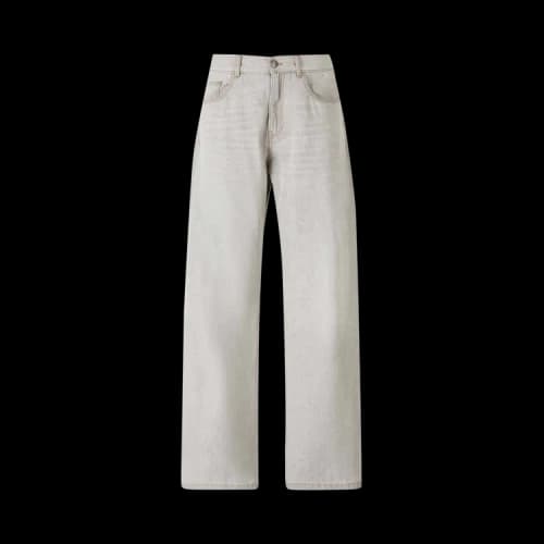 Palm Angels Curved Logo Loose Denim Pants 'Light Grey'