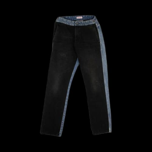 Palm Angels Two Tone Straight Leg Jeans 'Black'