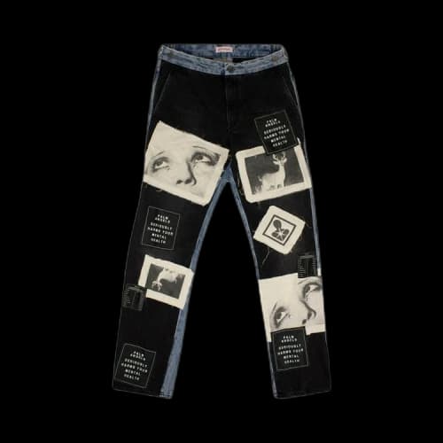 Palm Angels Photographic Print Wide Leg Jeans 'Blue'