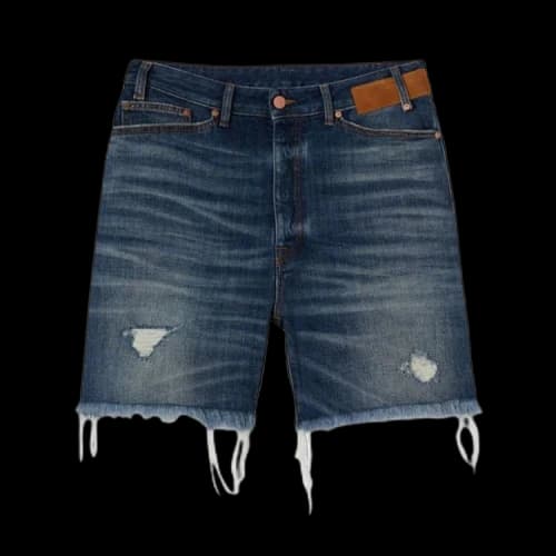 Palm Angels Short Denim Pant Blue/Brown