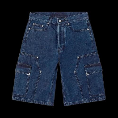 Palm Angels Metal Frame Cargo Denim Shorts 'Indigo'