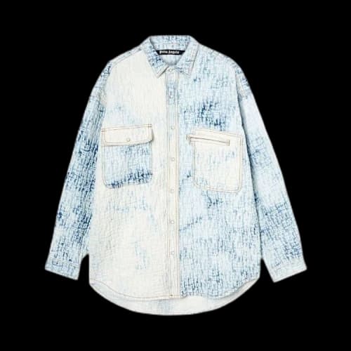 Palm Angels Monogram Denim Shirt 'Light Blue'