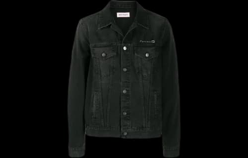 Palm Angels Heart Print Denim Jacket 'Black'