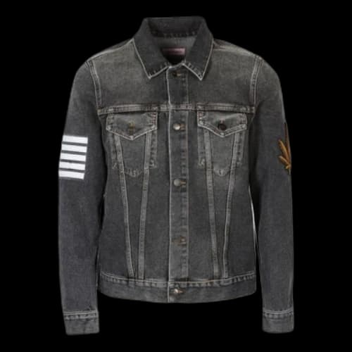 Palm Angels Palm Tree Print Washed Denim Jacket 'Black Wash'