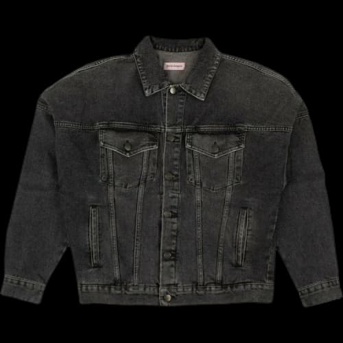 Palm Angels Washed Denim Trucker Jacket 'Grey'