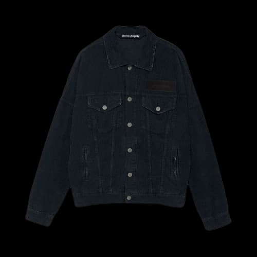 Palm Angels Corduroy Logo Denim Jacket 'Black'